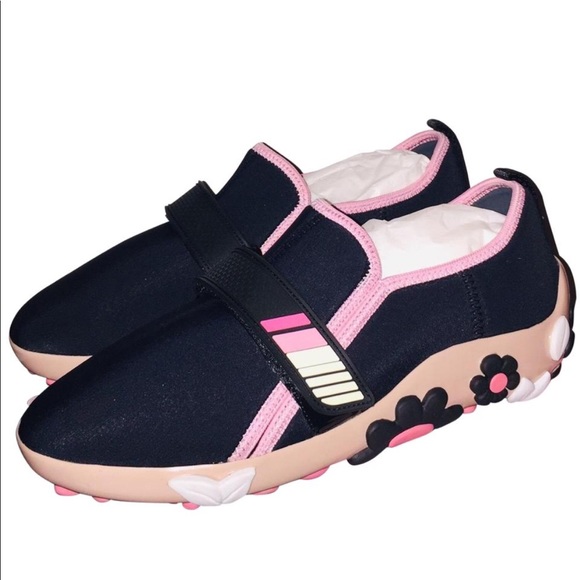 Prada Shoes - Prada Neoprene Sneakers with Flowers Heel